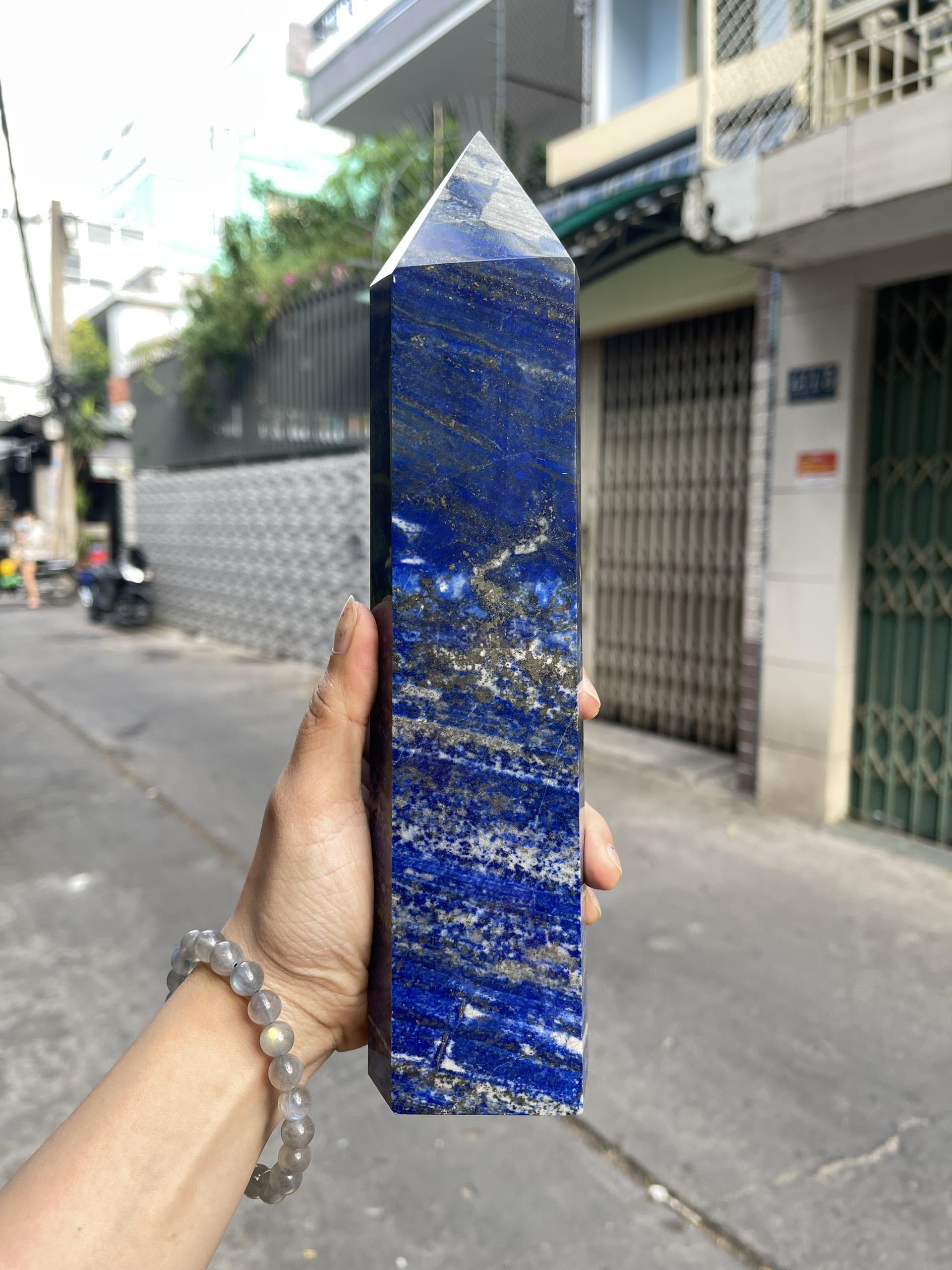 Trụ đá Thiên Thanh - Lapis Lazuli, KT: 26x7 CM, KL: 1.555 KG (TL14)