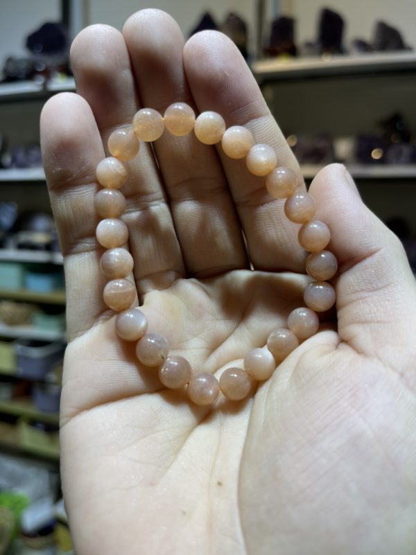 Vòng tay đá mặt trời (Sunstone), hạt 8mm – loại vòng đơn