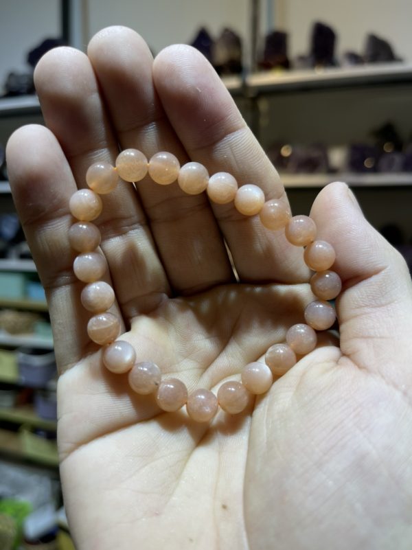 Vòng tay đá mặt trời (Sunstone), hạt 8mm – loại vòng đơn