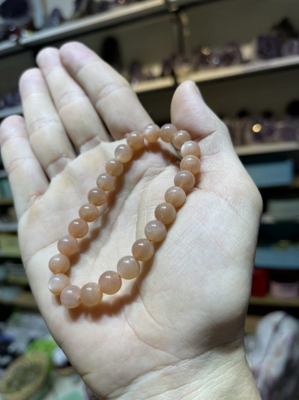 Vòng tay đá mặt trời (Sunstone), hạt 8mm – loại vòng đơn