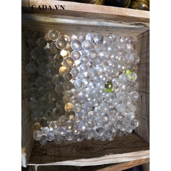 (COMBO 5 BI) Bi cầu Thạch Anh Trắng chất trong - Clear Quartz Sphere (size 1.5-2cm)