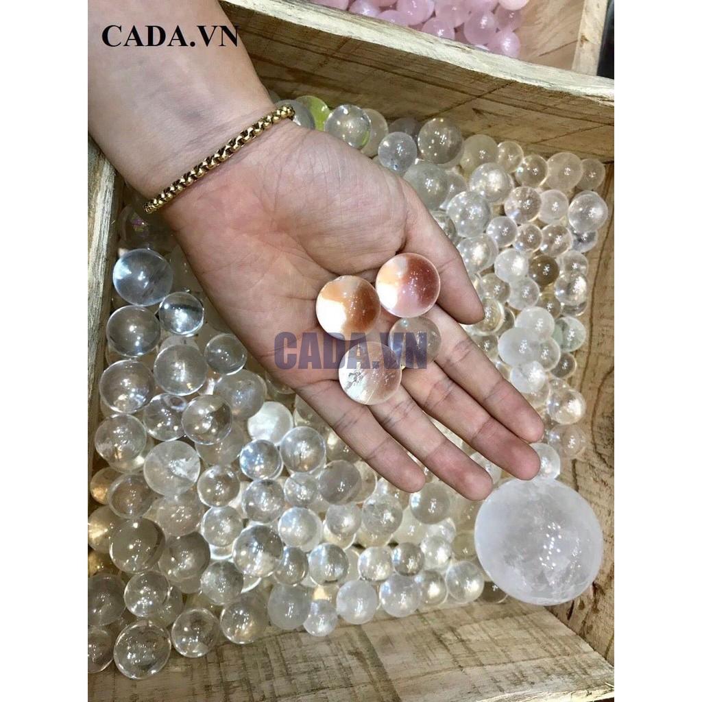 (COMBO 5 BI) Bi cầu Thạch Anh Trắng chất trong - Clear Quartz Sphere (size 1.5-2cm)