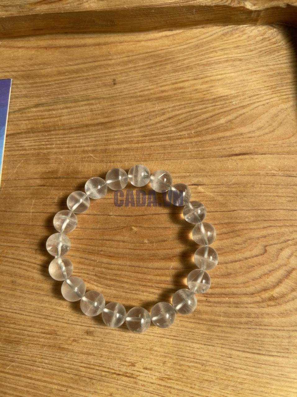 Vòng tay Thạch Anh Trắng trong (Clear Quartz), hạt 8-10mm - loại vòng đơn