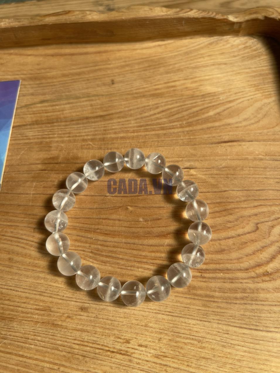 Vòng tay Thạch Anh Trắng trong (Clear Quartz), hạt 8-10mm - loại vòng đơn