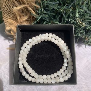 Vòng tay đá Mặt Trăng (Moonstone) hạt 5-6 mm - loại 3 vòng quấn