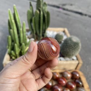 Bi cầu Mã Não Madagascar - Madagascar Agate sphere
