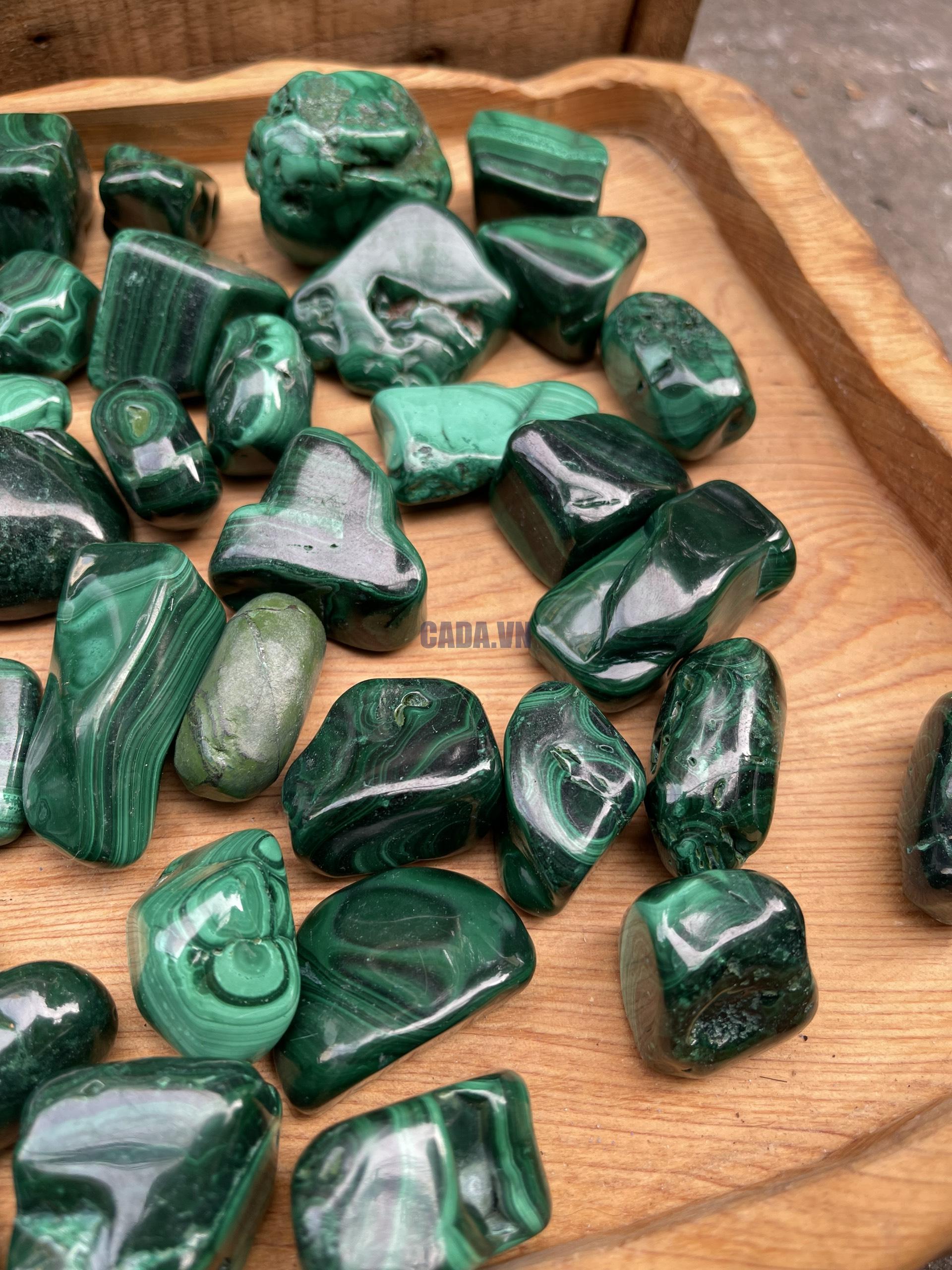 Tumbled Malachite - Đá Lông Công - Đá Khổng Tước