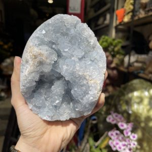ĐÁ TINH THỂ CELESTINE, KL: 1.78 KG, KT: 13×9.5 CM (CLT12)