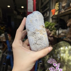 ĐÁ TINH THỂ CELESTINE, KL: 0.86 KG, KT: 12×5.5 CM (CLT14)