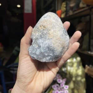 ĐÁ TINH THỂ CELESTINE, KL: 0.65 KG, KT: 9×6.5 CM (CLT15)