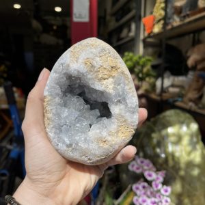 ĐÁ TINH THỂ CELESTINE, KL: 1.115 KG, KT: 11×9.5 CM (CLT16)