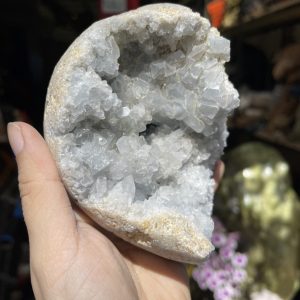 ĐÁ TINH THỂ CELESTINE, KL: 1.05 KG, KT: 10×11 CM (CLT17)