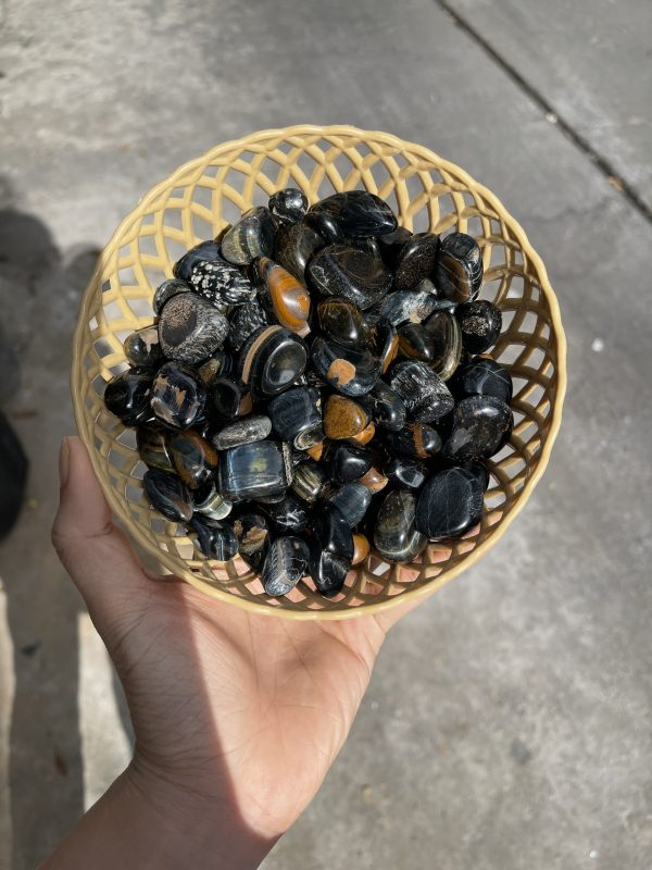 Blue Tiger Eye Tumbled - Đá Mắt Hổ Xanh dạng sỏi | Đá thanh tẩy, sưu tầm