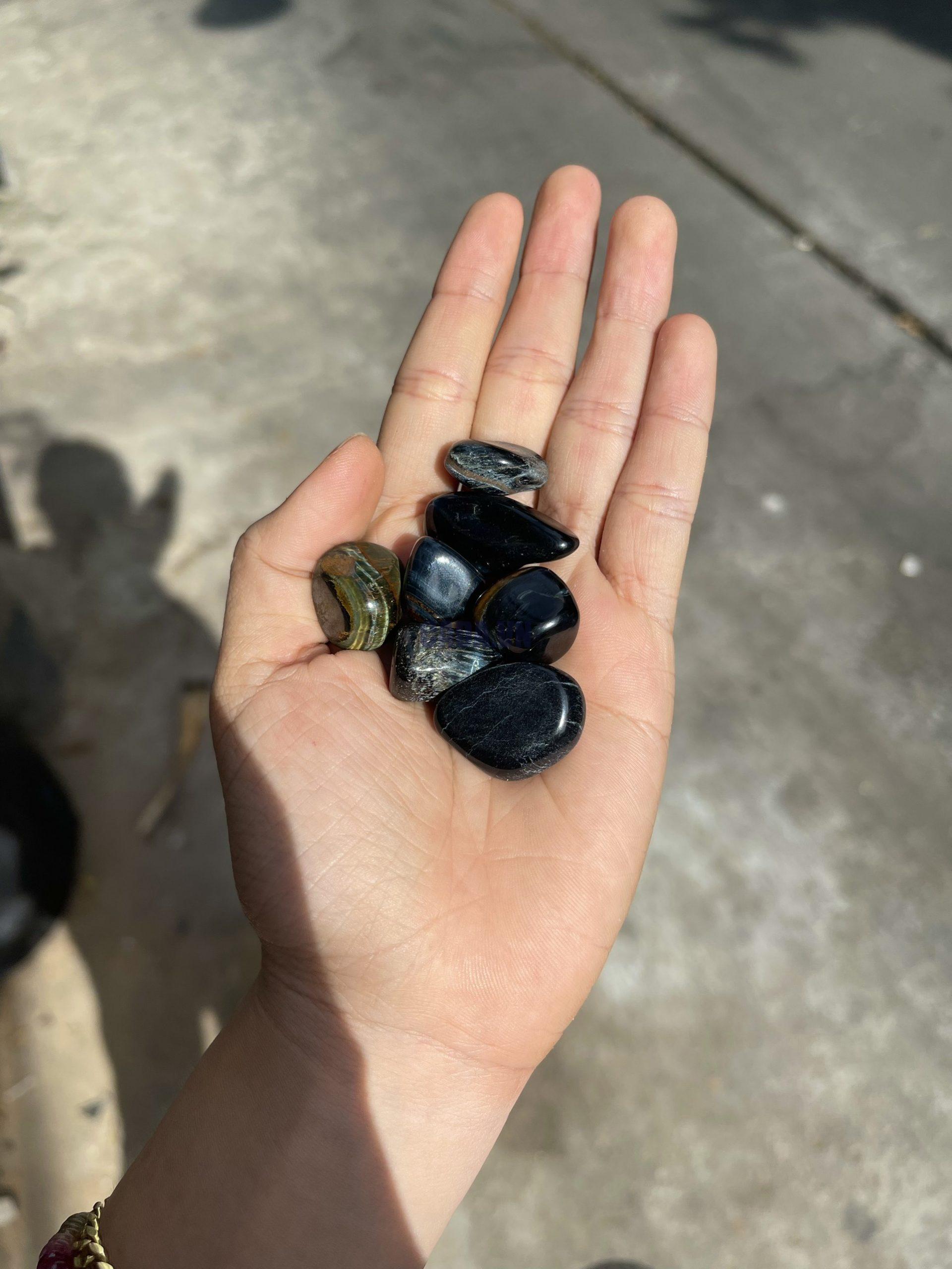 Blue Tiger Eye Tumbled - Đá Mắt Hổ Xanh dạng sỏi | Đá thanh tẩy, sưu tầm