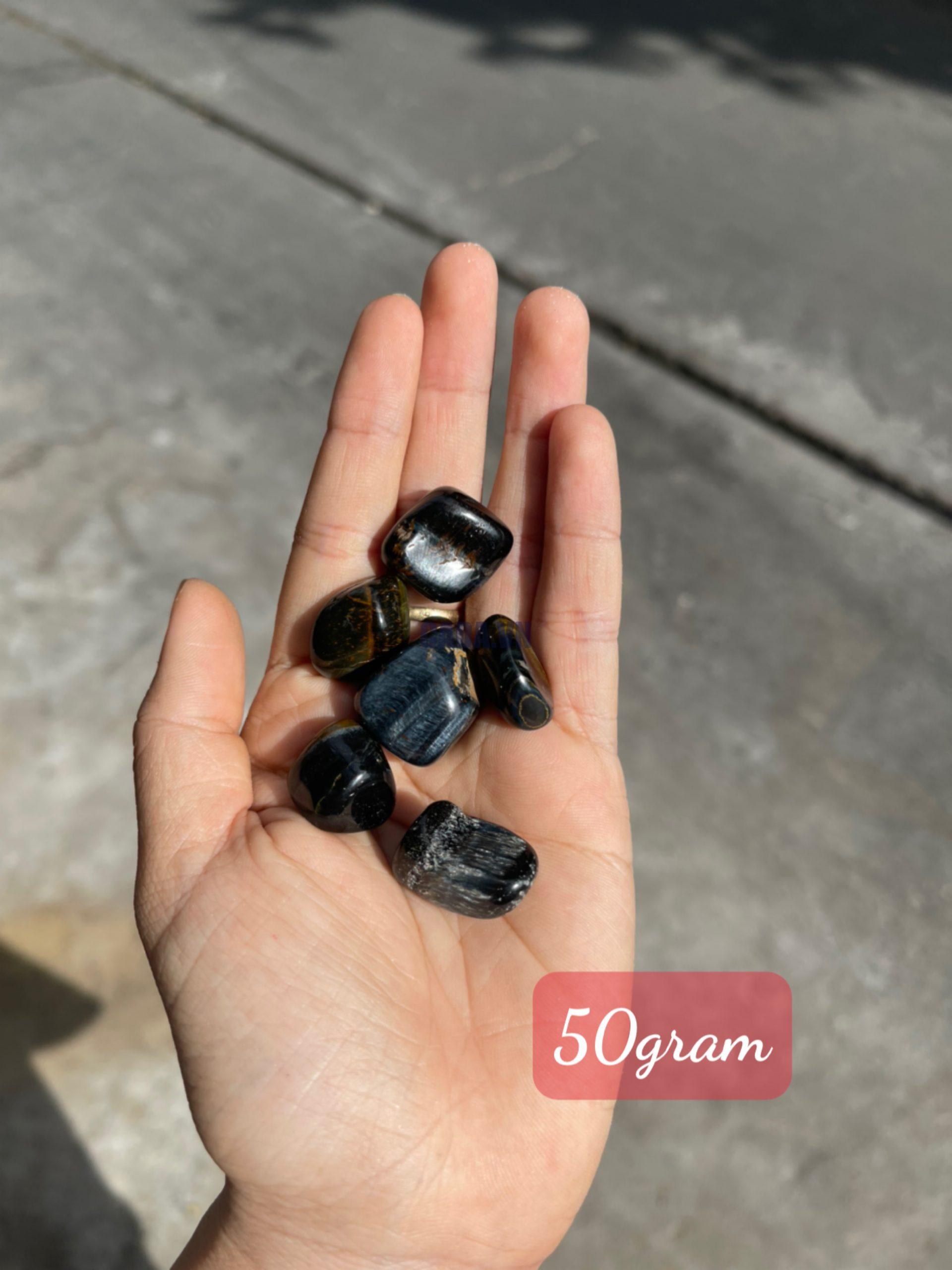 Blue Tiger Eye Tumbled - Đá Mắt Hổ Xanh dạng sỏi | Đá thanh tẩy, sưu tầm