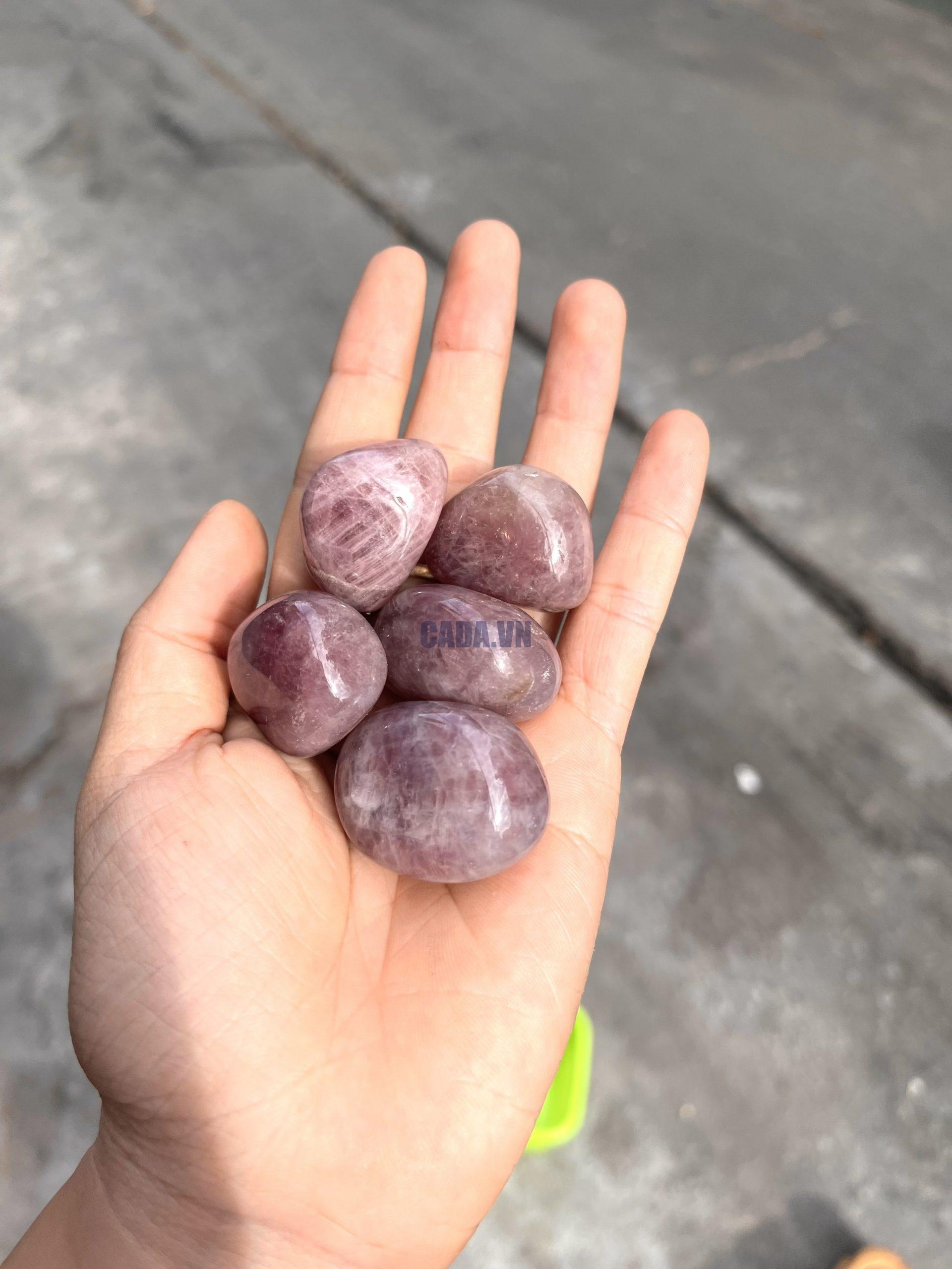Pink Amethyst Tumbled - Thạch Anh Tím Hồng