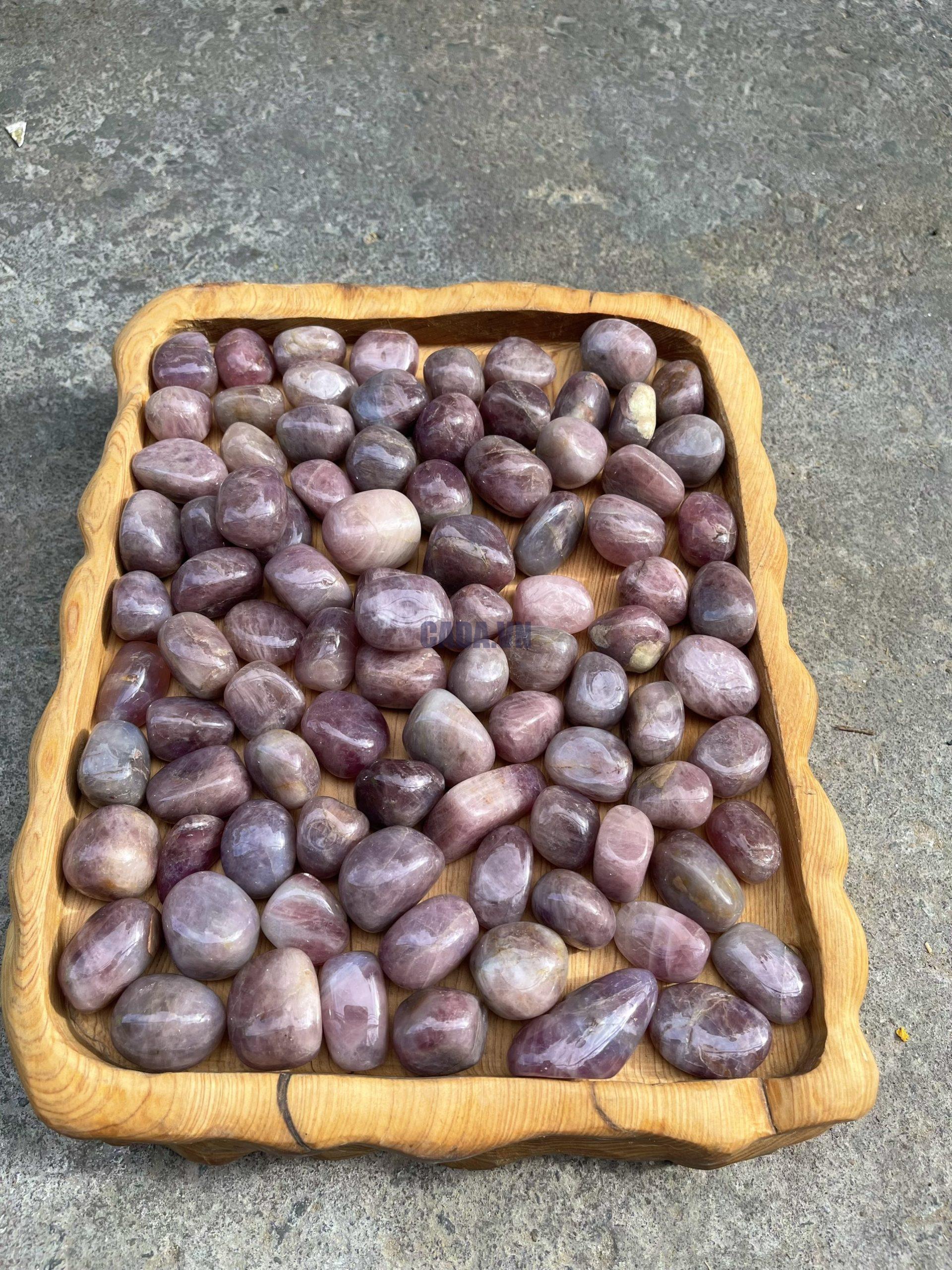 Pink Amethyst Tumbled - Thạch Anh Tím Hồng