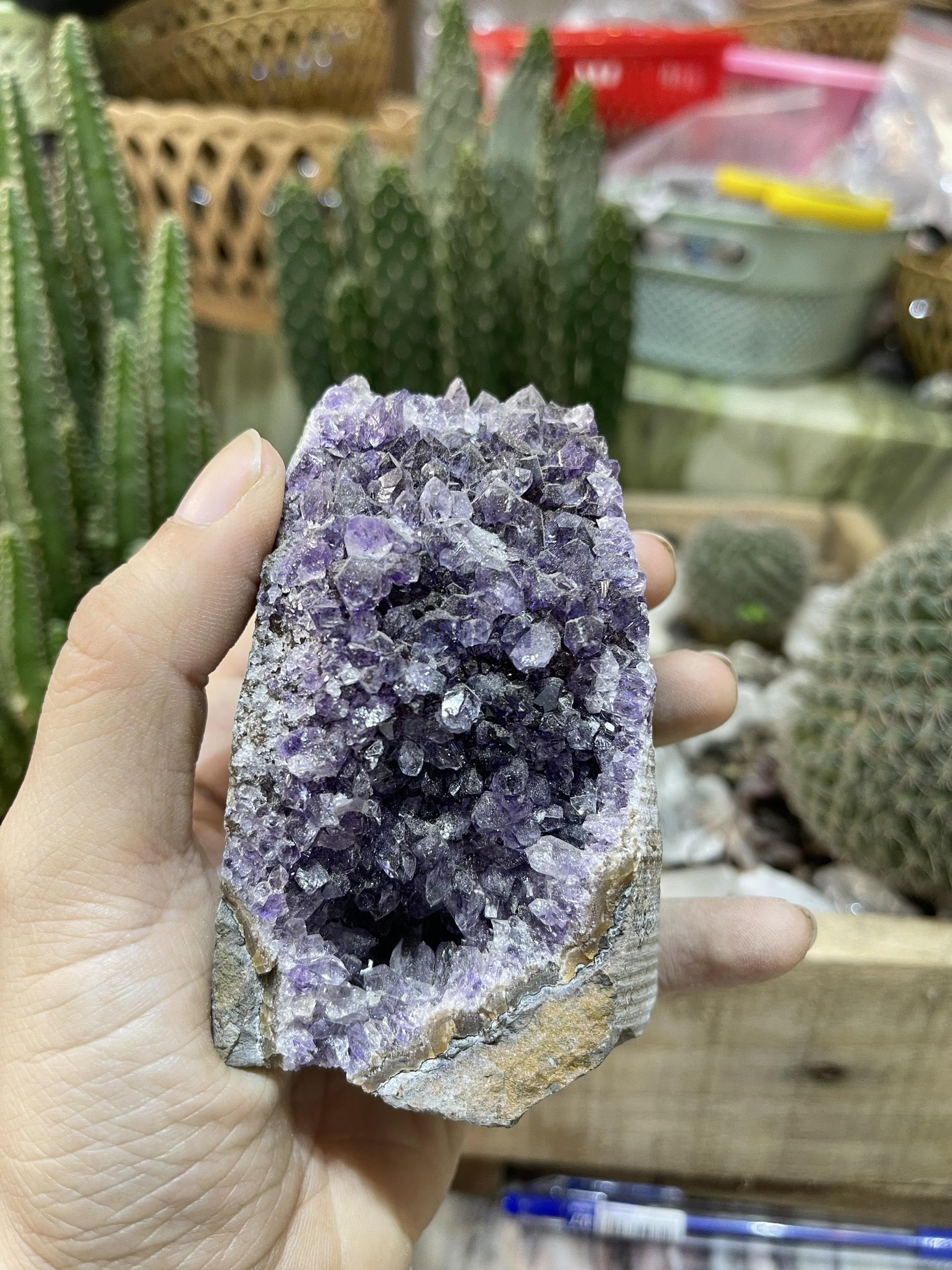 HỐC THẠCH ANH TÍM NHỎ - SMALL AMETHYST GEODE (TV131)