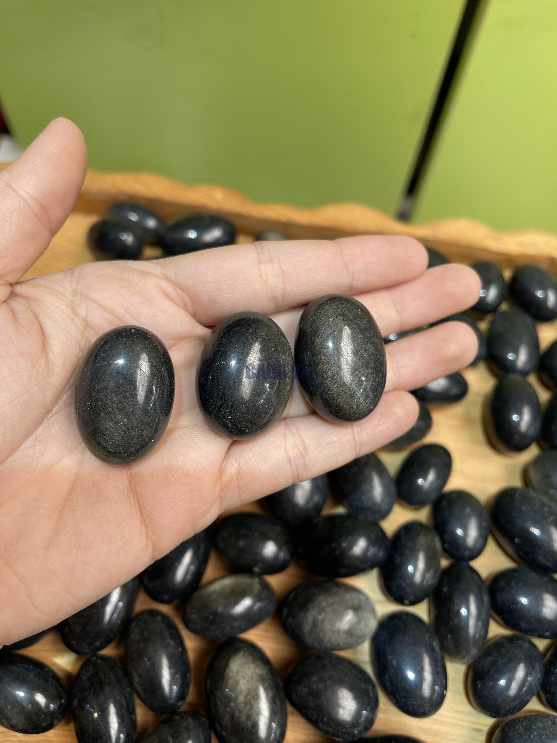 Gold Sheen Obsidian Tumbled - Đá Obsidian ánh vàng dạng sỏi