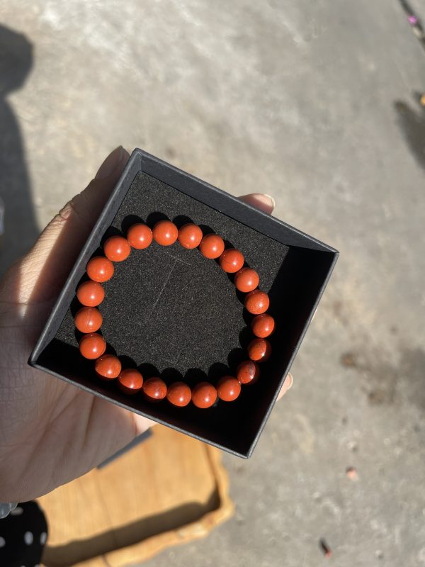 Vòng tay Red Jasper - Ngọc Bích đỏ, Size 8-10mm, loại vòng đơn