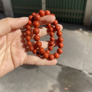 Vòng tay Red Jasper - Ngọc Bích đỏ, Size 8-10mm, loại vòng đơn