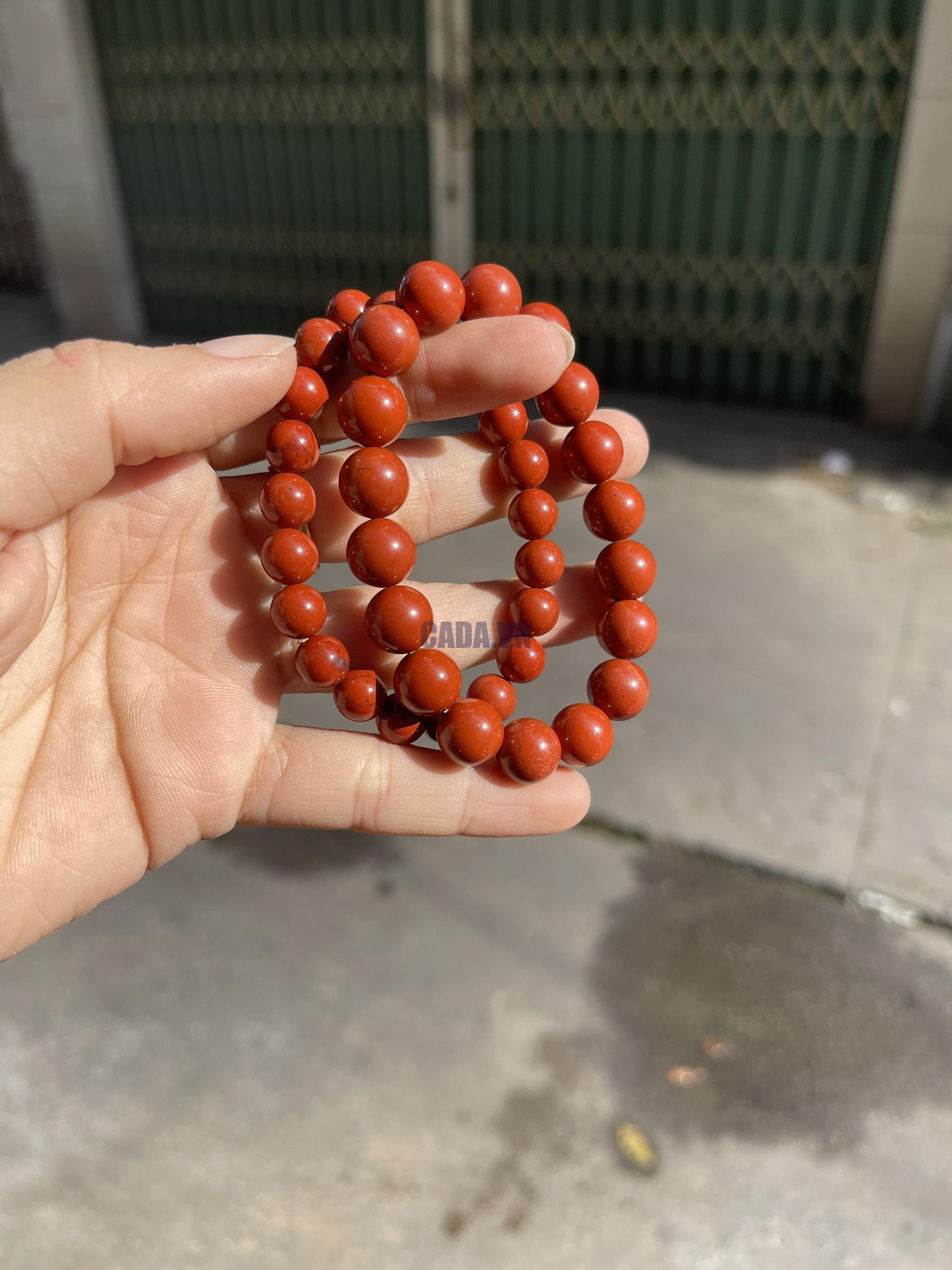 Vòng tay Red Jasper - Ngọc Bích đỏ, Size 8-10mm, loại vòng đơn