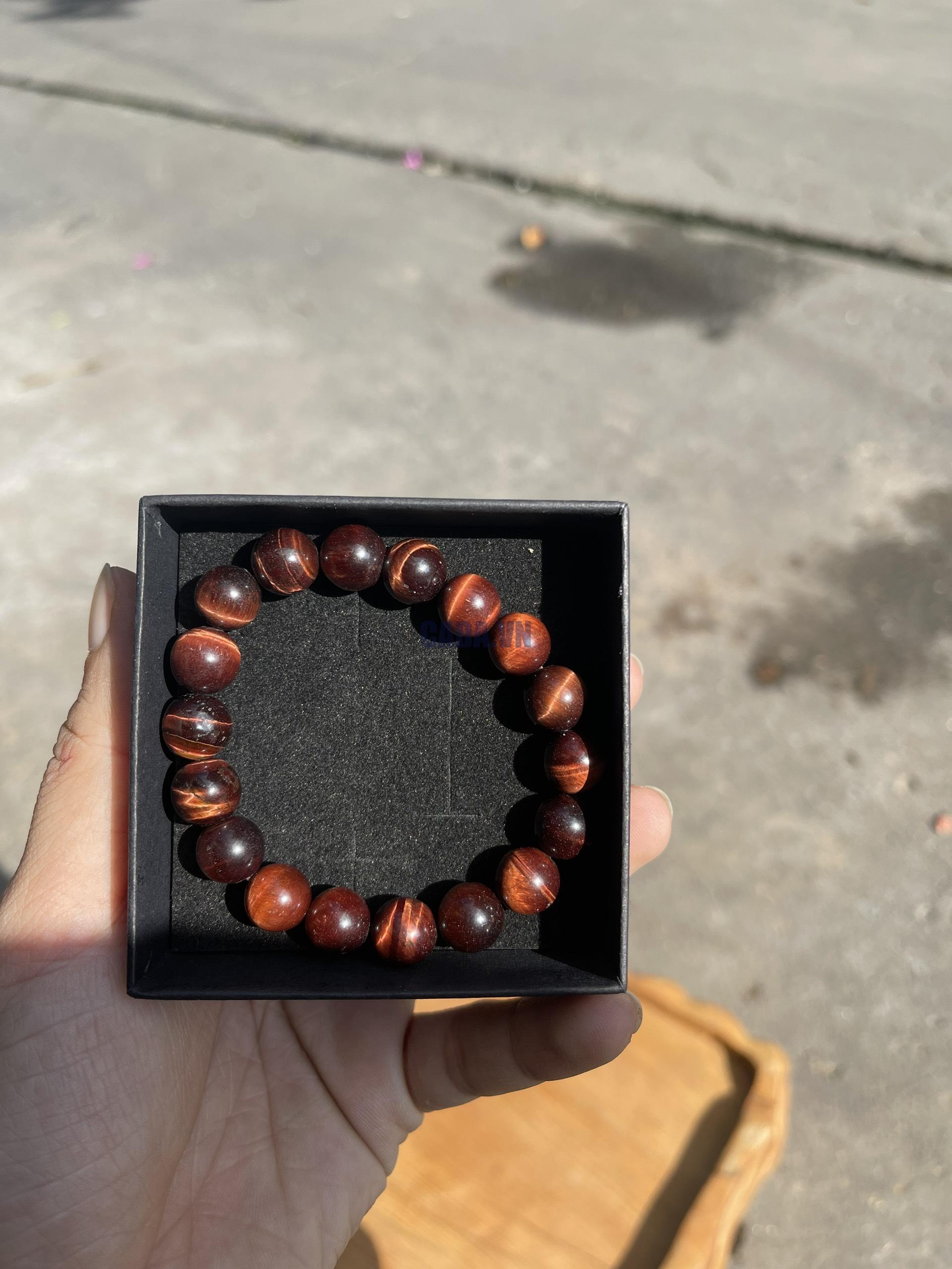 Vòng tay đá Mắt Hổ đỏ – Red Tiger Eye, Size 8-10mm, loại vòng đơn