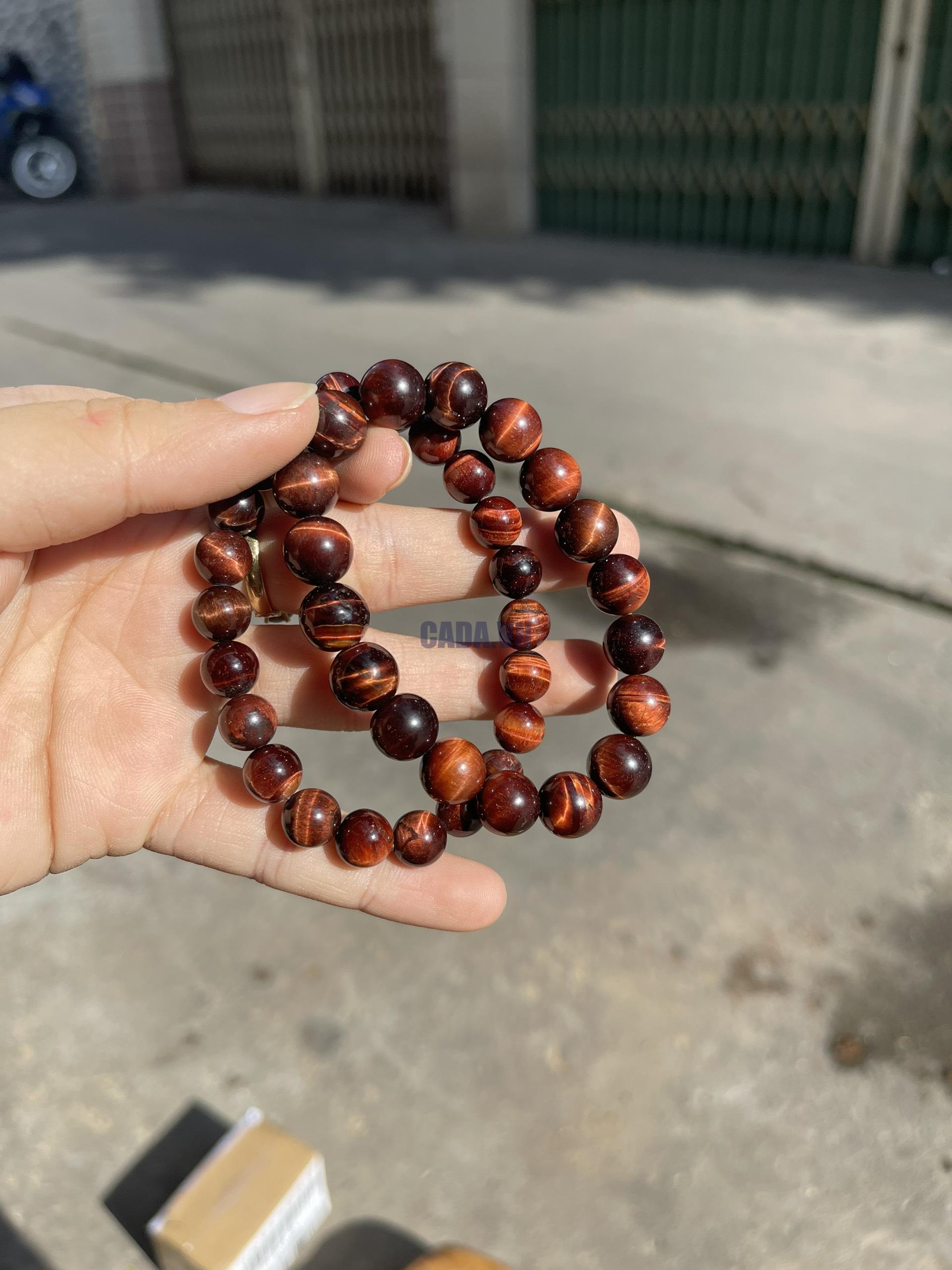 Vòng tay đá Mắt Hổ đỏ – Red Tiger Eye, Size 8-10mm, loại vòng đơn