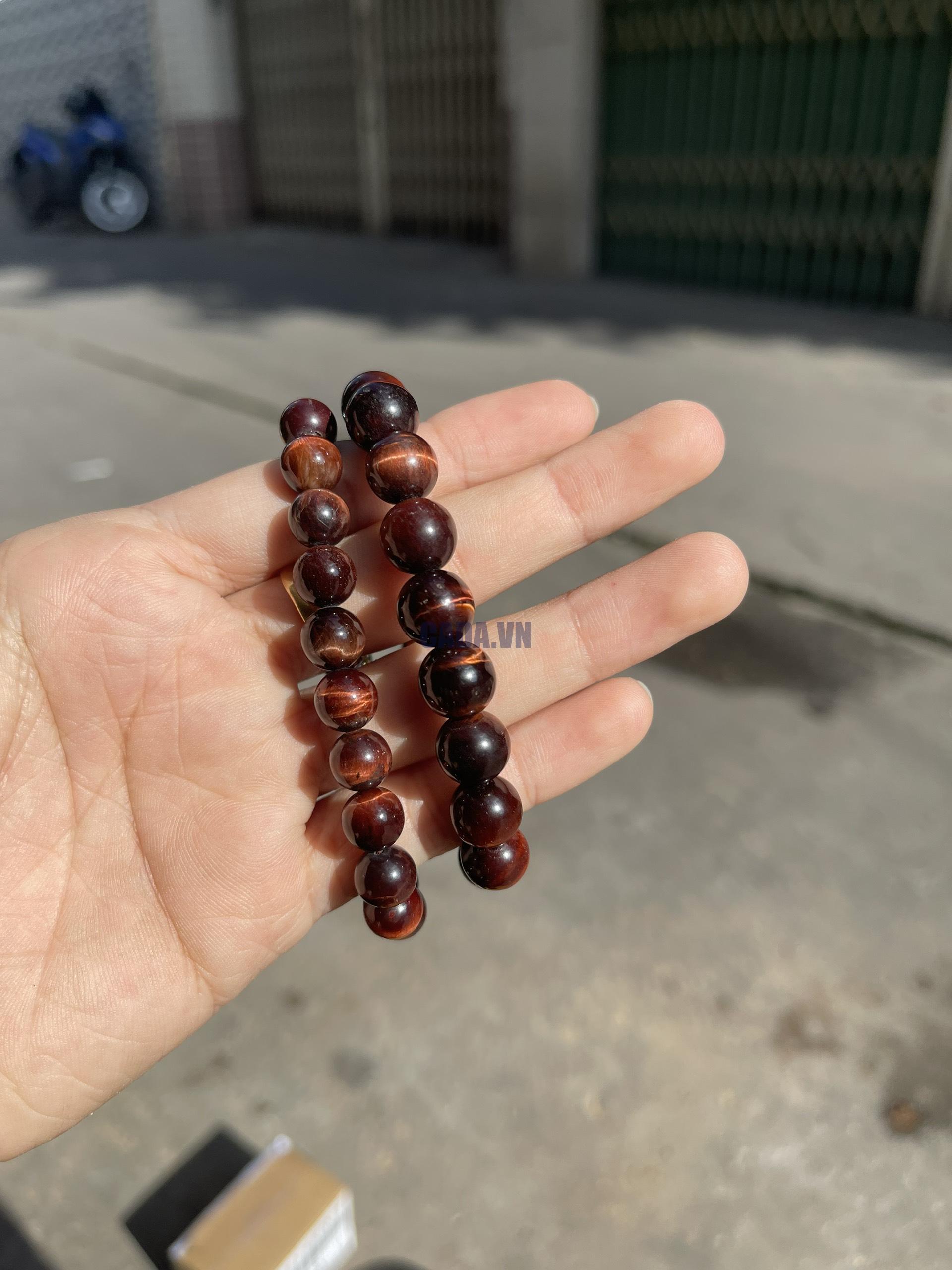 Vòng tay đá Mắt Hổ đỏ – Red Tiger Eye, Size 8-10mm, loại vòng đơn