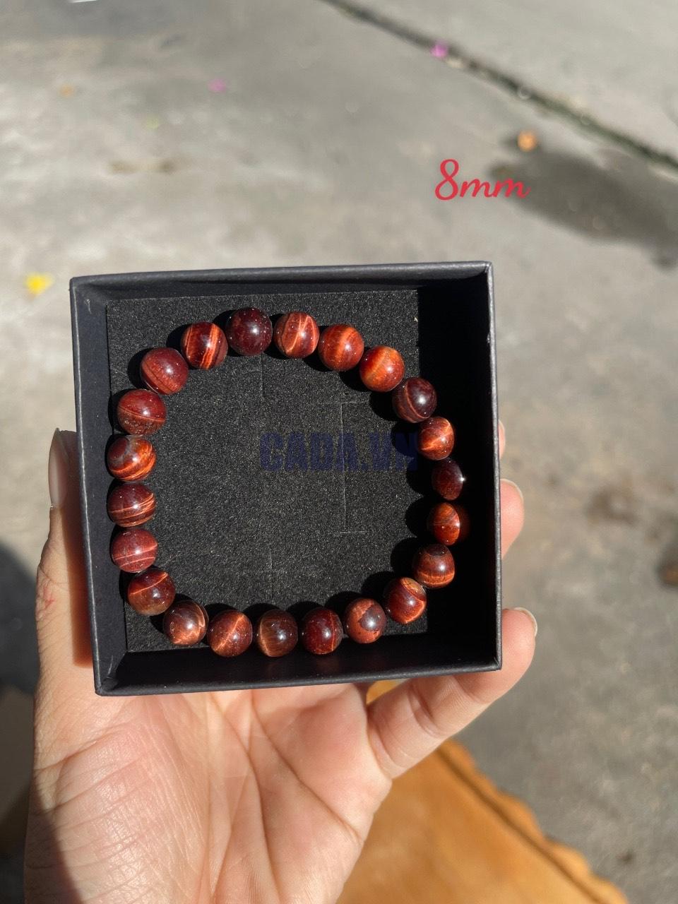 Vòng tay đá Mắt Hổ đỏ – Red Tiger Eye, Size 8-10mm, loại vòng đơn