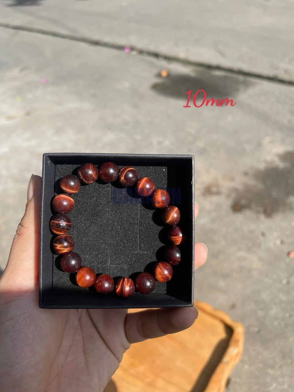 Vòng tay đá Mắt Hổ đỏ – Red Tiger Eye, Size 8-10mm, loại vòng đơn