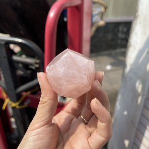 Bi giác 12 mặt Thạch Anh Hồng - Rose Quartz Dodecahedron
