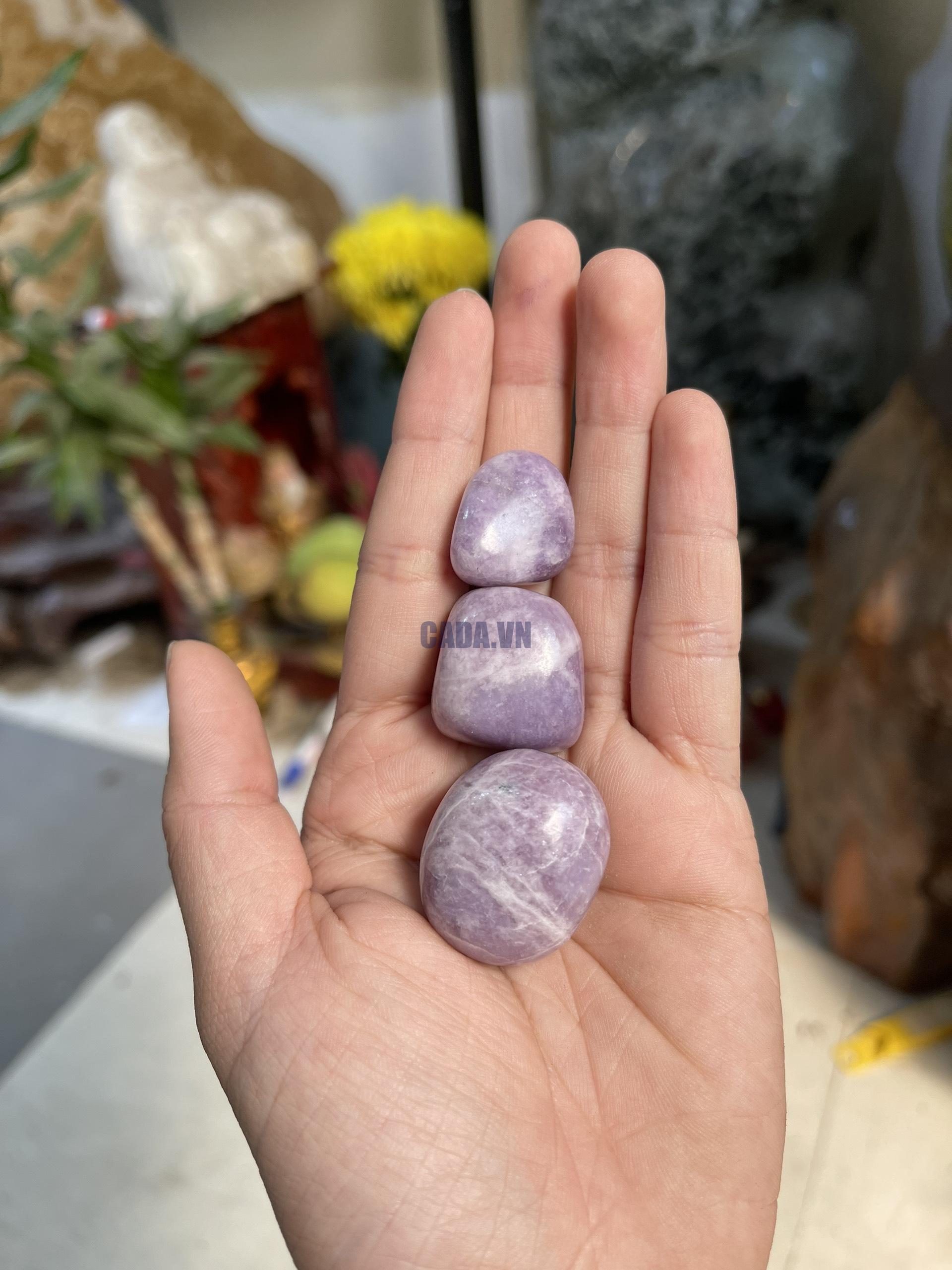 Lepidolite Tumbled - Đá Lepidolite dạng sỏi