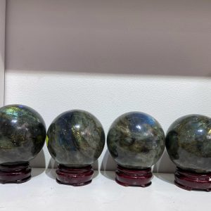 Bi cầu đá Xà Cừ - Labradorite Sphere - ĐKTB 8.5 CM