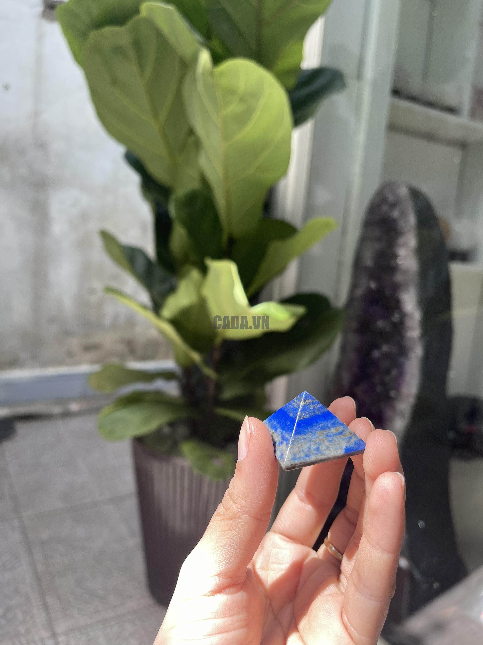 Kim tự tháp Lapis mini - Lapis Pyramid (đá Thiên Thanh) - size 3 cm