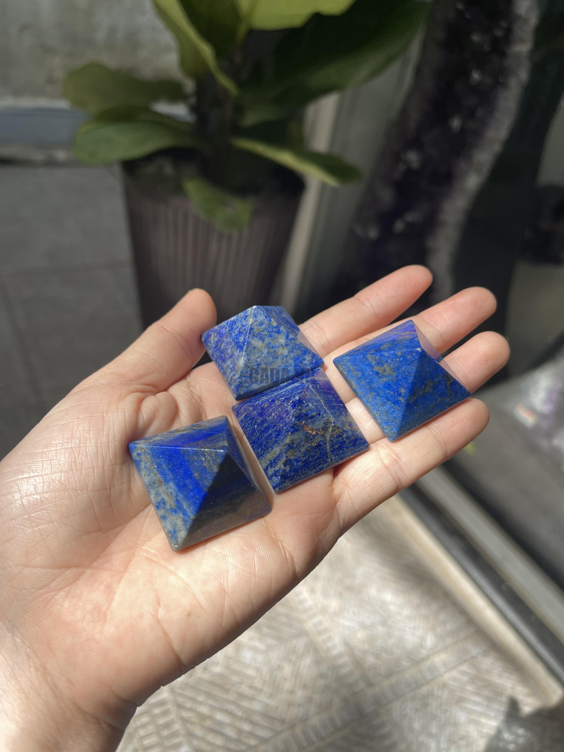 Kim tự tháp Lapis mini - Lapis Pyramid (đá Thiên Thanh) - size 3 cm