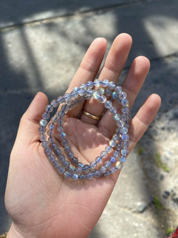 Vòng tay đá Xà Cừ - Labradorite - size 6mm, 3 Vòng quấn | Vòng tay phong thủy