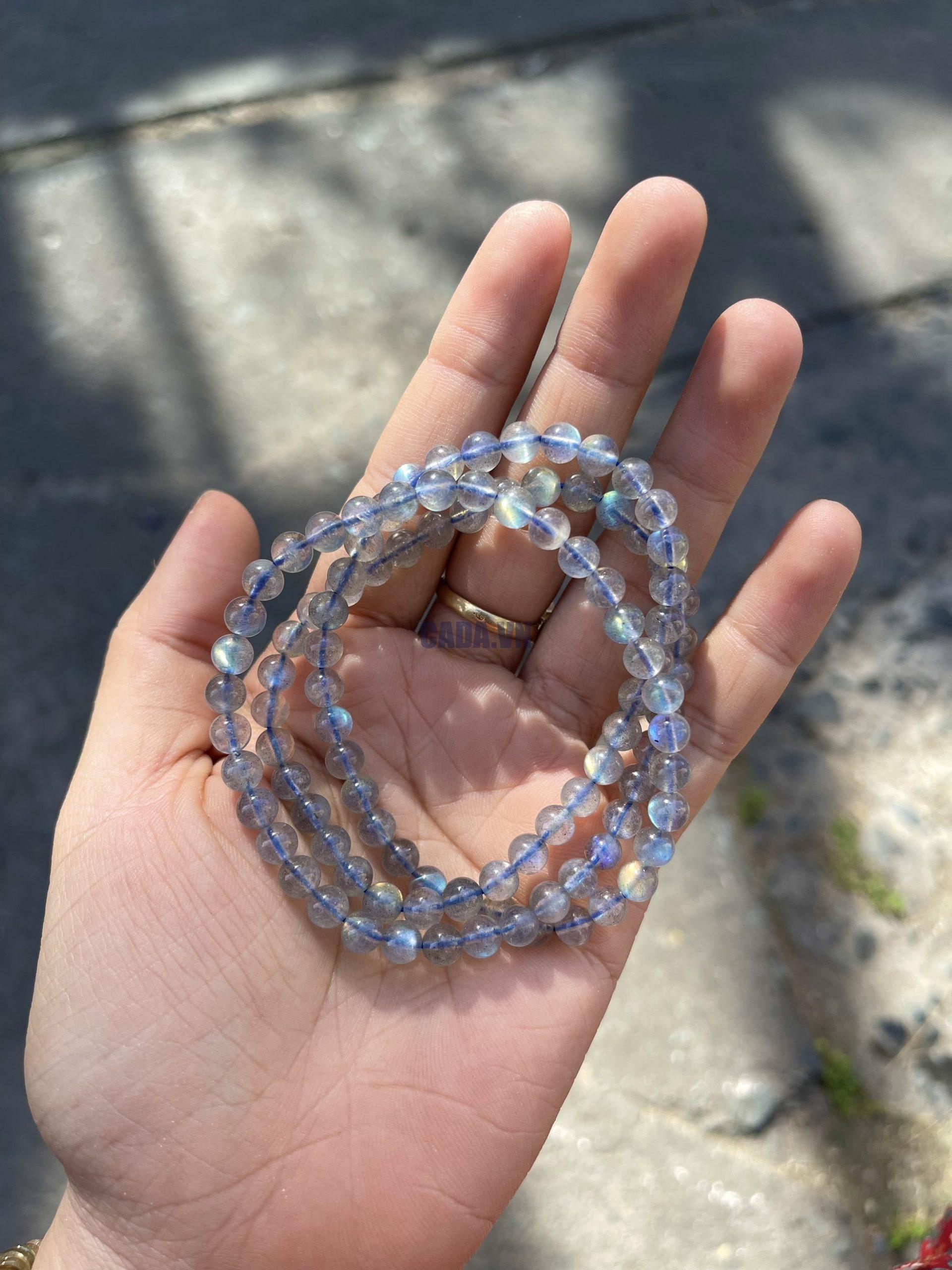 Vòng tay đá Xà Cừ - Labradorite - size 6mm, 3 Vòng quấn | Vòng tay phong thủy