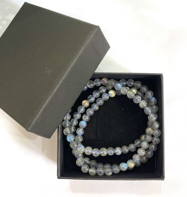 Vòng tay đá Xà Cừ - Labradorite - size 6mm, 3 Vòng quấn | Vòng tay phong thủy
