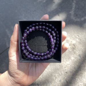 Vòng tay Thạch Anh Tím - Amethyst - size 6mm, 3 Vòng quấn