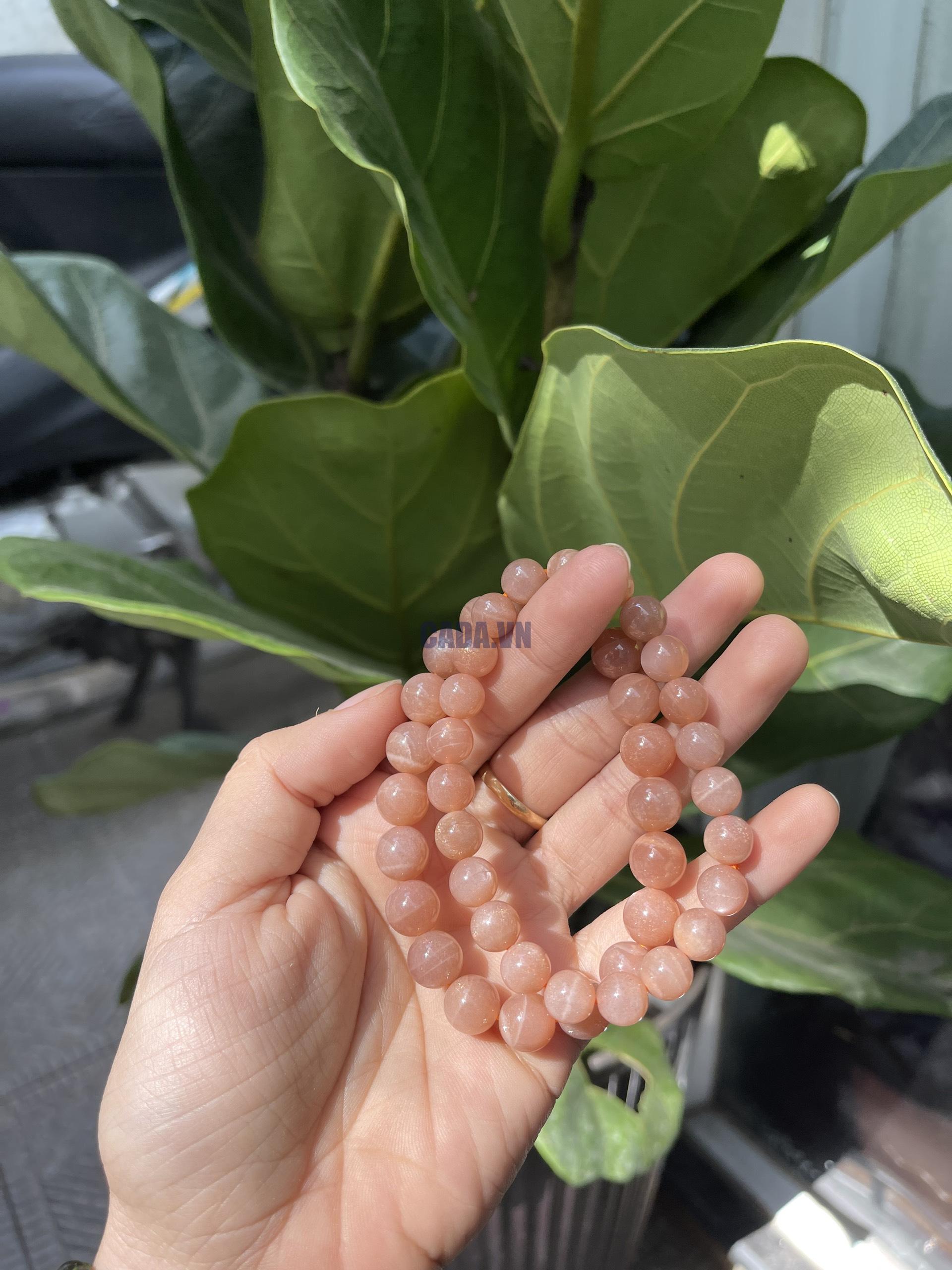 Vòng tay Sunstone - Đá Mặt Trời - size 8-10mm, Vòng đơn