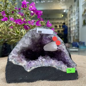 Hốc Thạch Anh Tím - Amethyst Geode (T94), KT: 13.5x17.5CM, KL: 2.8KG