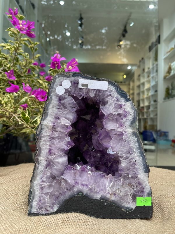 Hốc Thạch Anh Tím - Amethyst Geode (T97), KT: 20x17.5CM, KL: 5.1KG