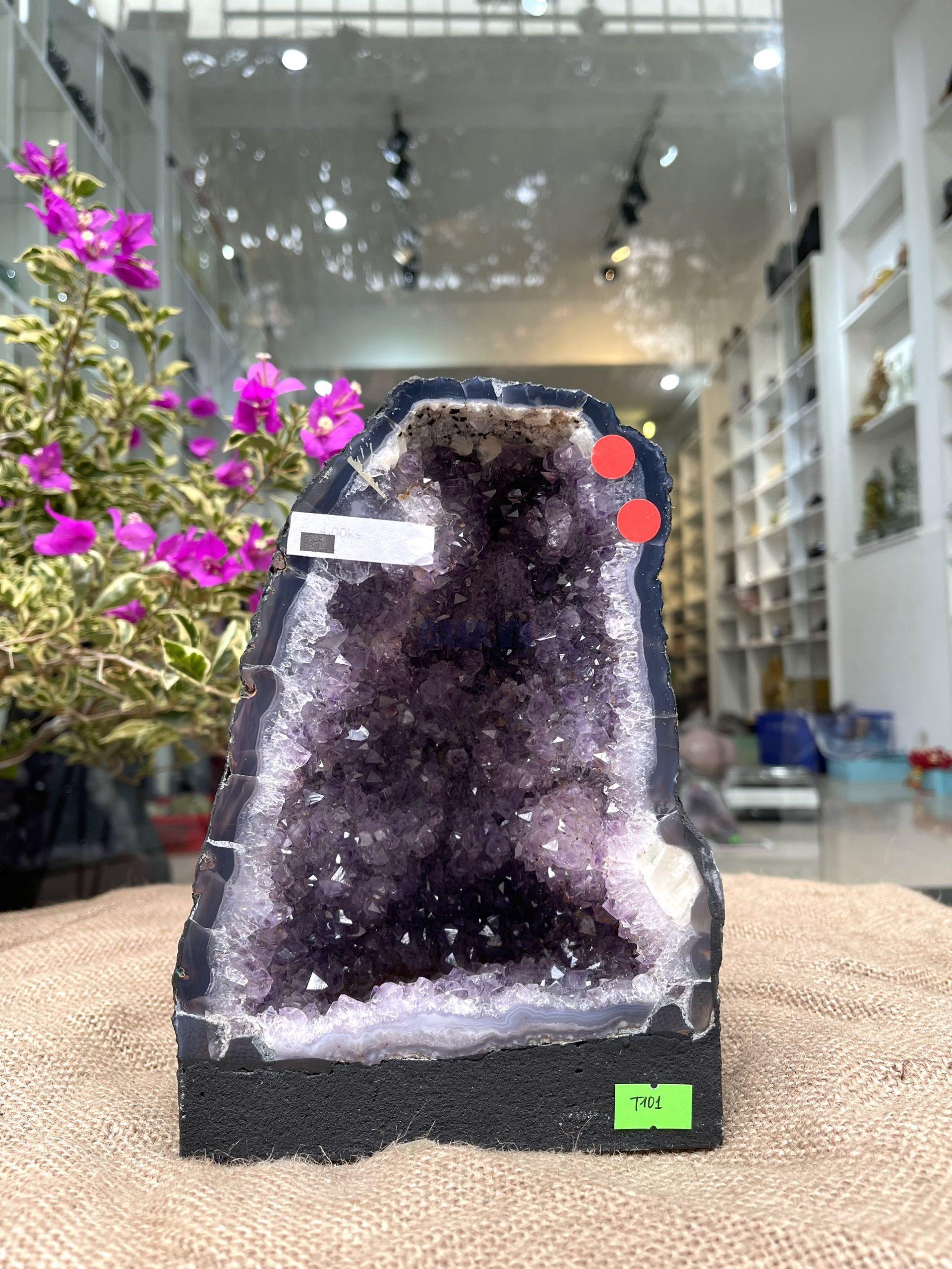 Hốc Thạch Anh Tím - Amethyst Geode (T101), KT: 21x15CM, KL: 4KG