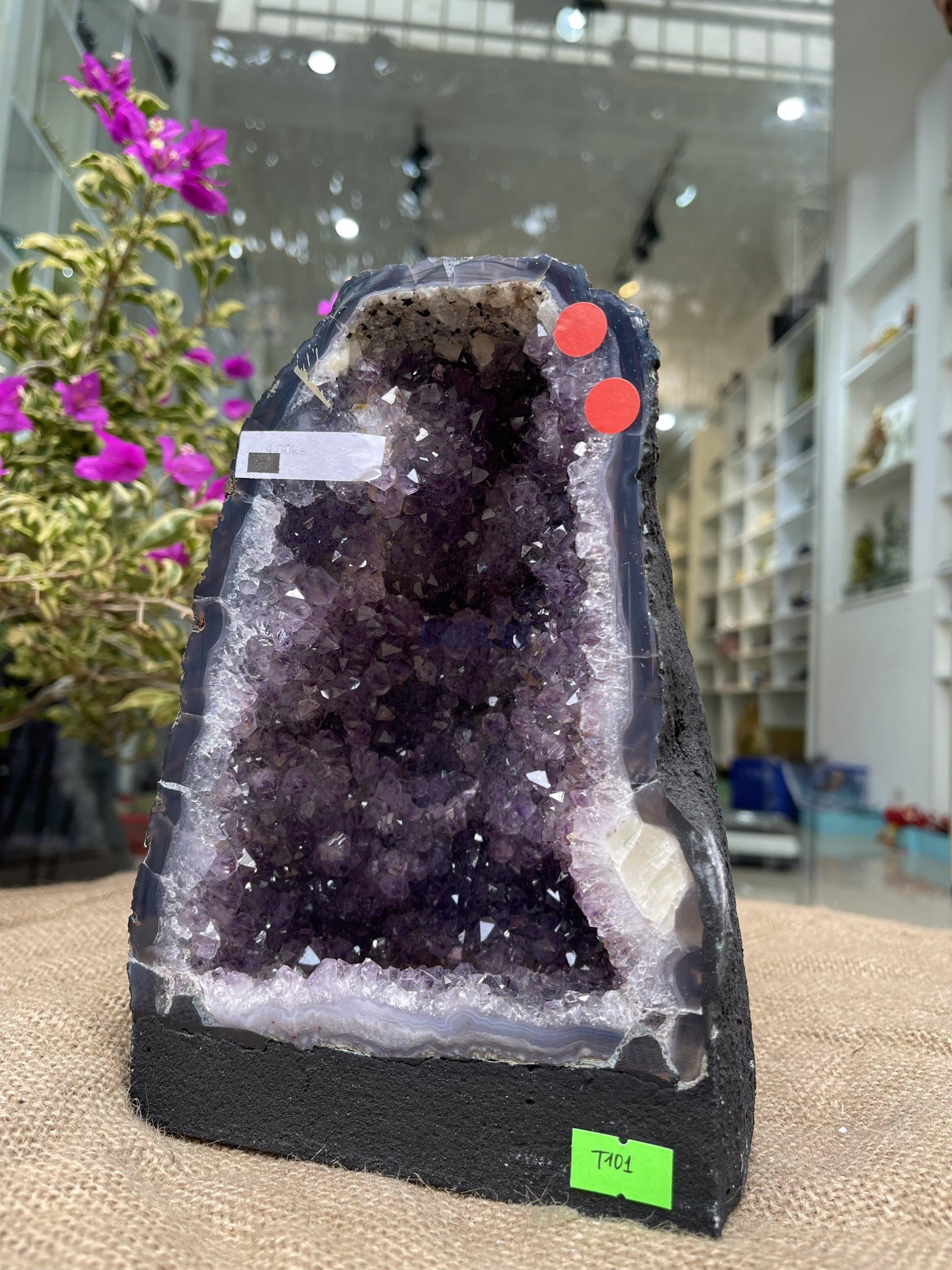 Hốc Thạch Anh Tím - Amethyst Geode (T101), KT: 21x15CM, KL: 4KG