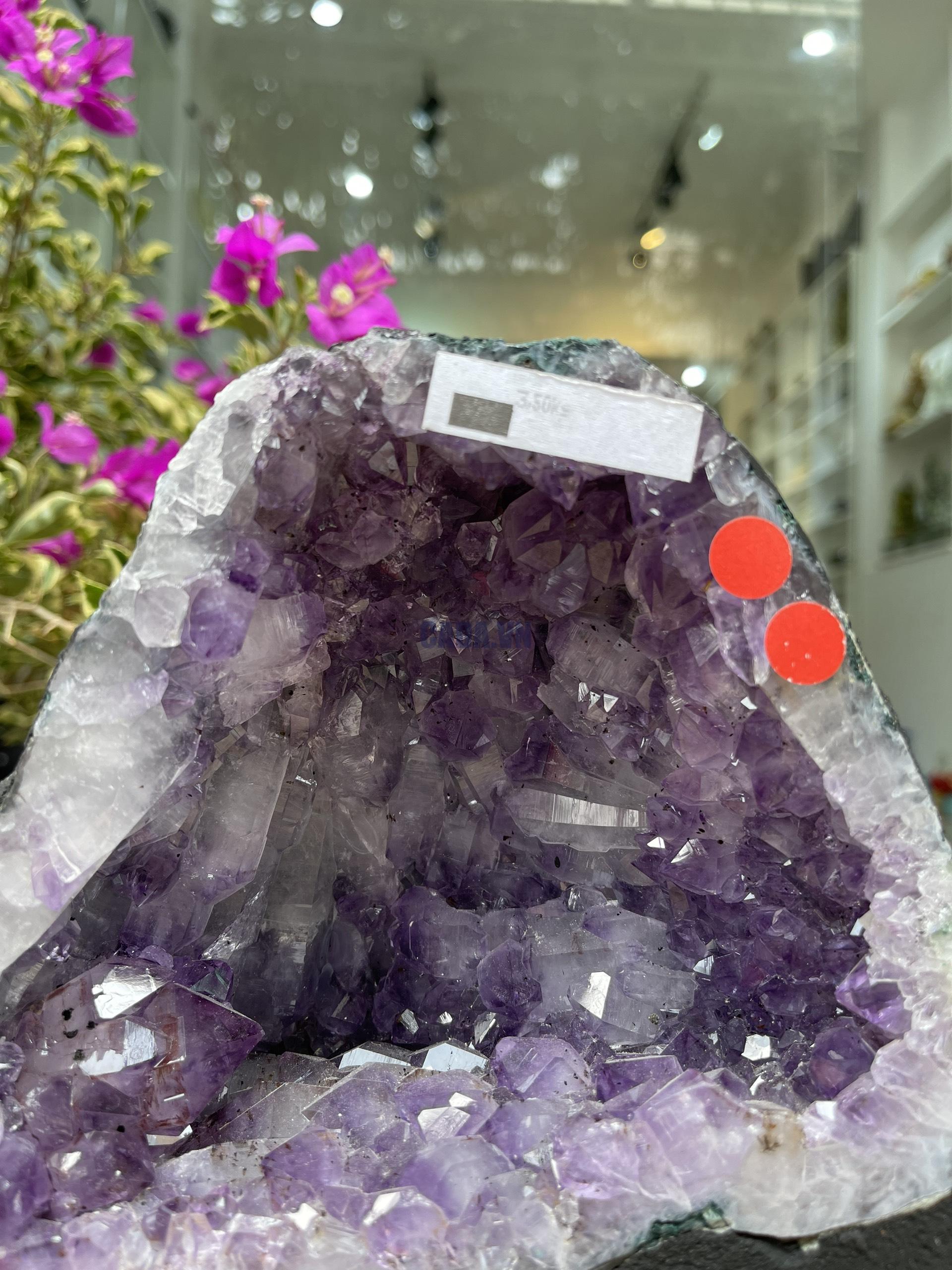 Hốc Thạch Anh Tím - Amethyst Geode (T102), KT: 17.5x17.5CM, KL: 3.5KG