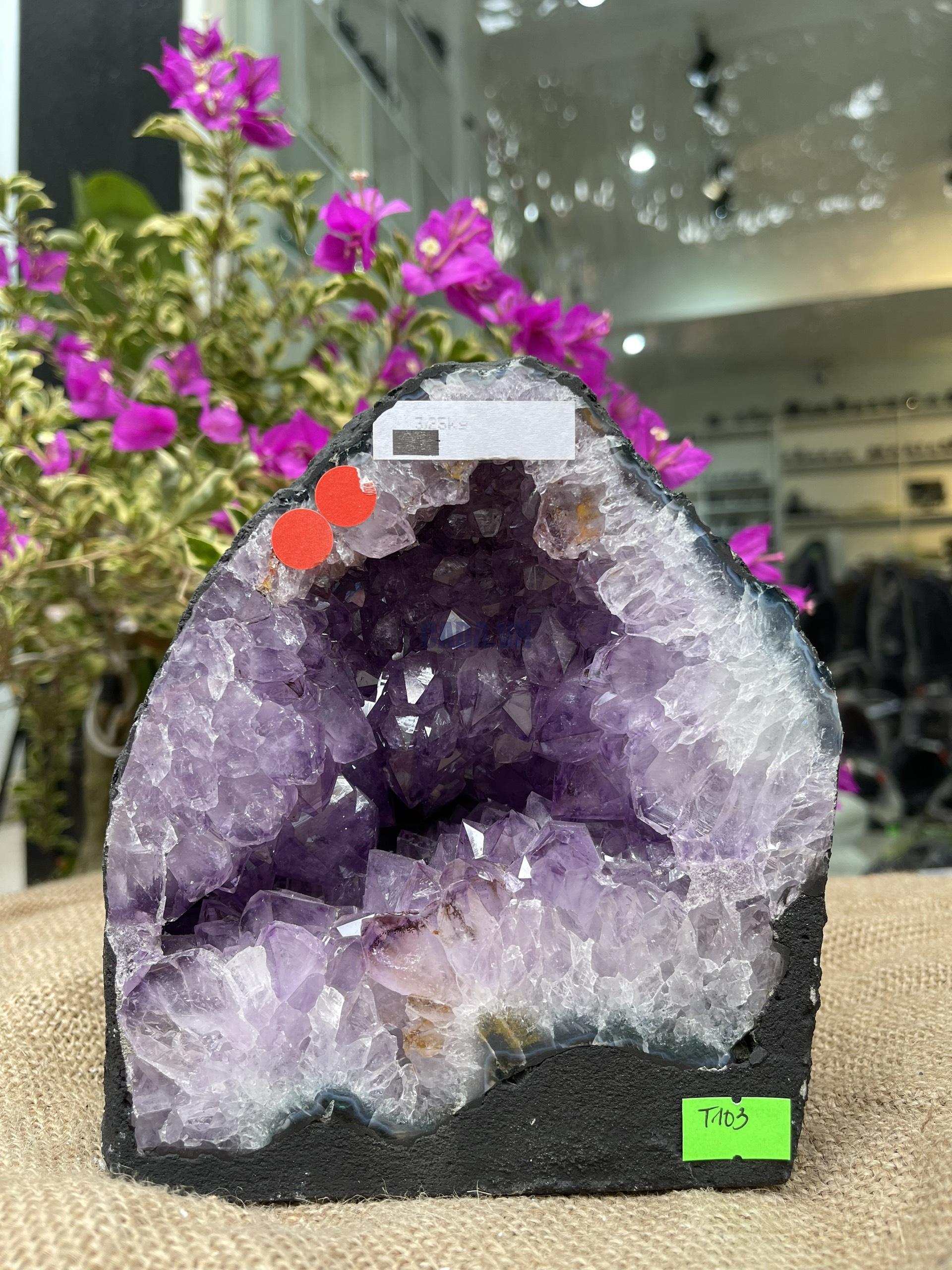 Hốc Thạch Anh Tím - Amethyst Geode (T103), KT: 16.5x14.5CM, KL: 3.25KG