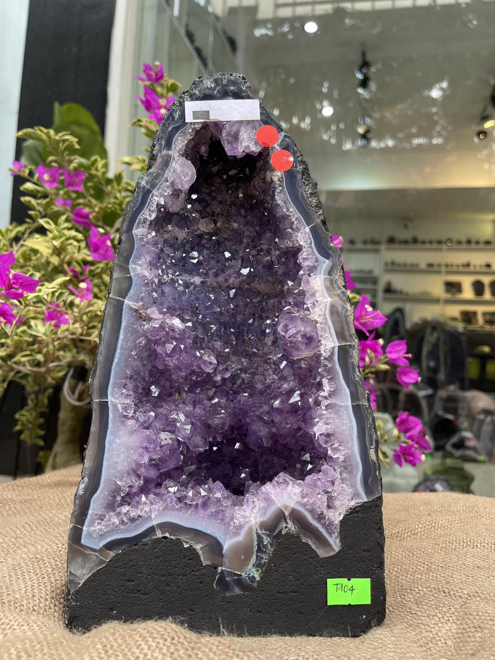 Hốc Thạch Anh Tím - Amethyst Geode (T104), KT: 30x16CM, KL: 6.15KG