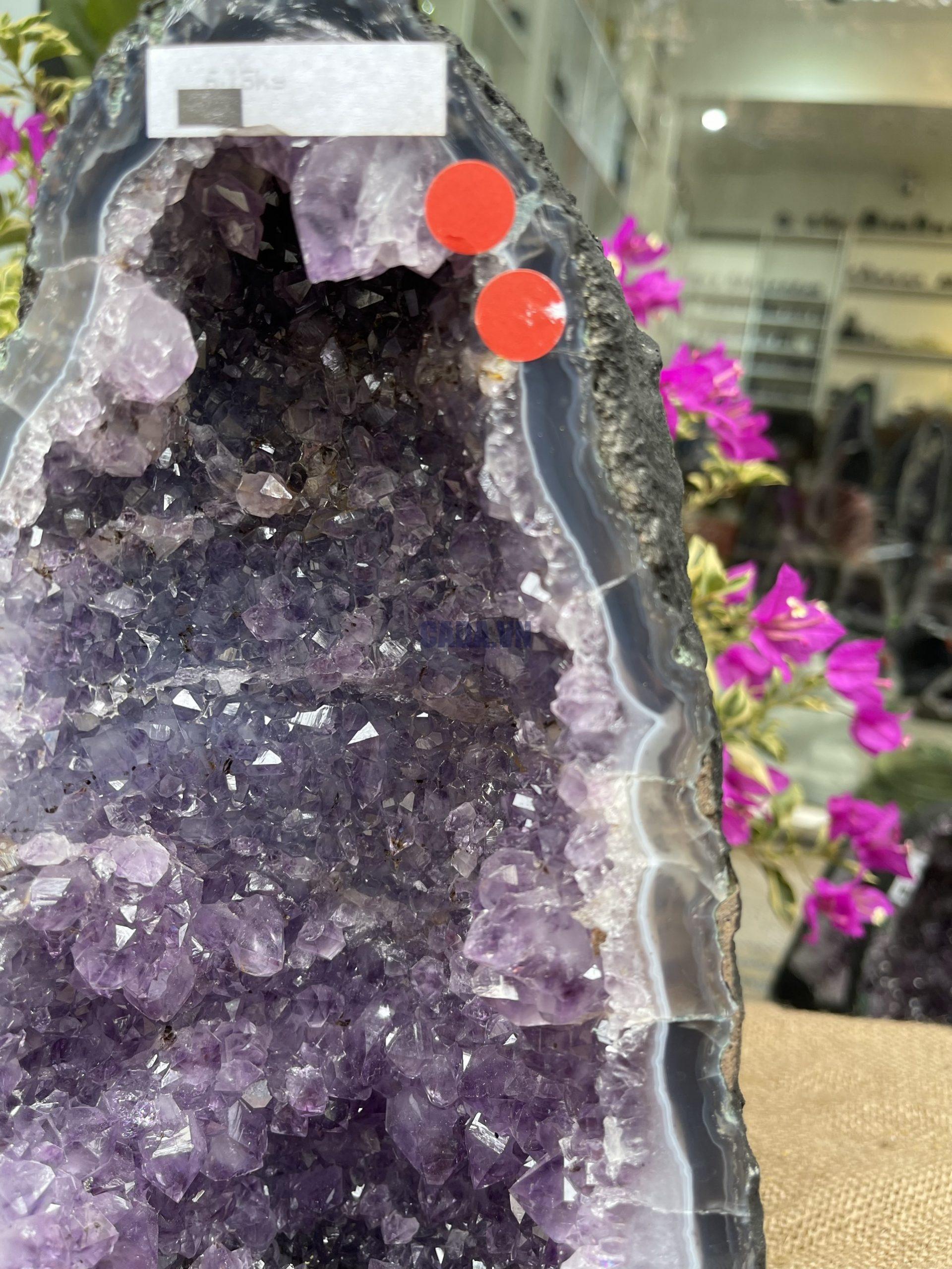 Hốc Thạch Anh Tím - Amethyst Geode (T104), KT: 30x16CM, KL: 6.15KG