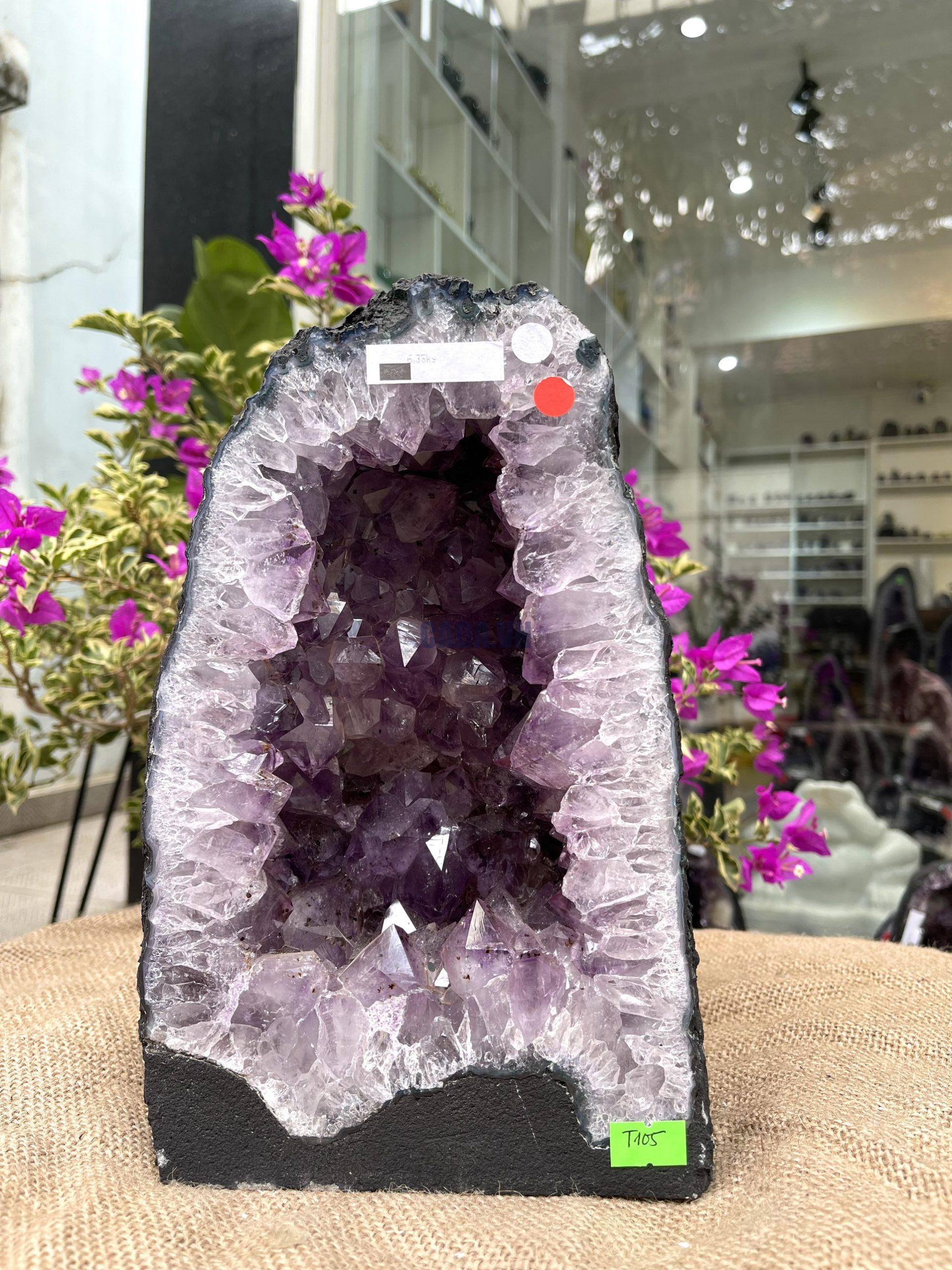 Hốc Thạch Anh Tím - Amethyst Geode (T105), KT: 26x16.5CM, KL: 6.35KG